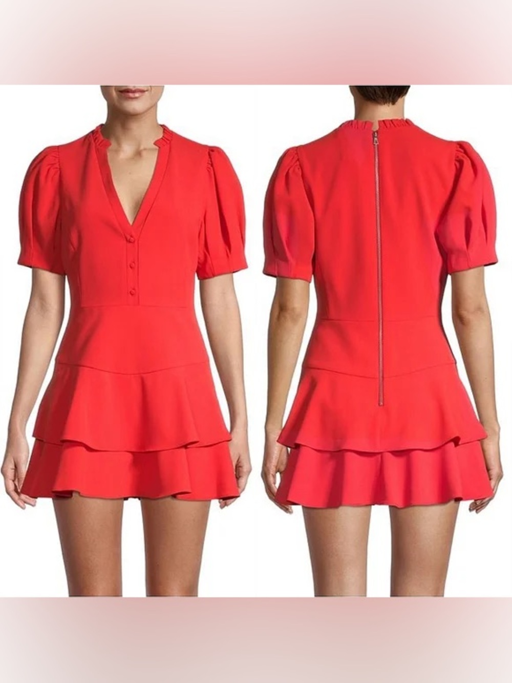 NWT Alice + Olivia‎ Bright Poppy V-Neck Dress